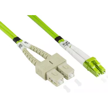 Cabo de patch de fibra ótica Alcasa LW-8075LS5 7,5 m LSZH OM5 LC para SC verde