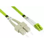 Cabo de patch de fibra ótica Alcasa LW-8075LS5 7,5 m LSZH OM5 LC para SC verde