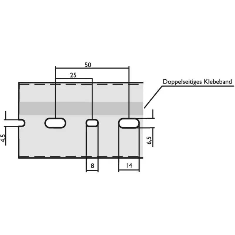 LICATEC calha para cabos L 25 x A 75 mm DIN 7640-1