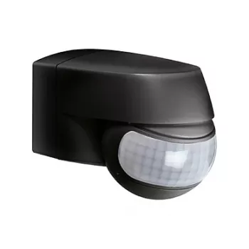 ESYLUX MD 200 Detetor de movimento infravermelho passivo, 12 m alcance, montagem na parede, Preto, IP44, 2000 Lux, 2,5 m