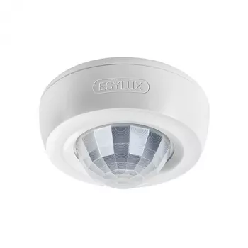 ESYLUX detetor de presença de teto 360° de sobrepor Ø24m comutação no ponto zero com telecomando PD