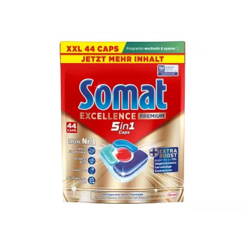 Pastilhas para máquina de lavar louça Somat Excellence Premium 5in1 44 unid.
