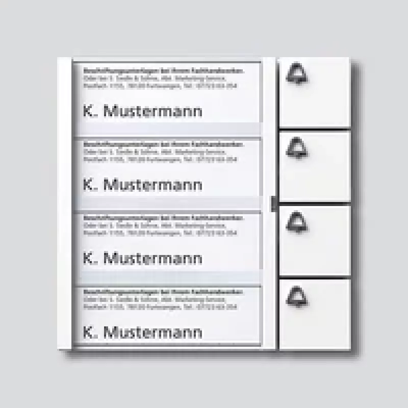 Módulo de botões de campainha Siedle TM 612-4 branco sobrepor 4 botões Vario
