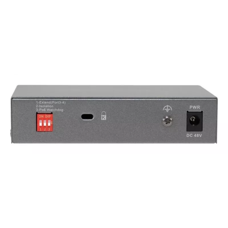 Switch PoE+ não gerido LevelOne GEP-0531, 3x GE PoE+ (30W) + 1x Hi-PoE (60W), orçamento 60W, plástico de secretária