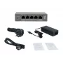 Switch PoE+ não gerido LevelOne GEP-0531, 3x GE PoE+ (30W) + 1x Hi-PoE (60W), orçamento 60W, plástico de secretária