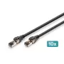DIGITUS Cabo patch CAT 8.1 S/FTP, Cu, LSZH, 0,5 m, preto, 10 peças