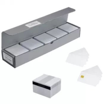 Cartões de banda magnética ICO MAGCARD250, pack de 250 cartões de PVC brancos com banda magnética HiCo, 30 mil, tamanho de cartão de crédito