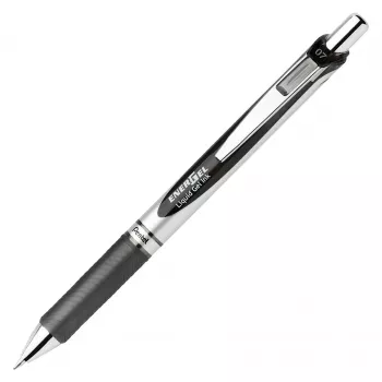 Caneta de gel retrátil Pentel EnerGel - preto - azul - verde - vermelho - multicolor - prateado - plástico - borracha - largo - redondo