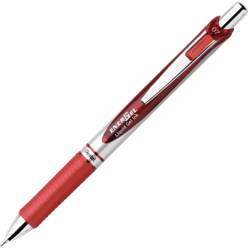 Conjunto de canetas roller de gel líquida Pentel EnerGel BL77-4COL, 4 canetas (laranja, rosa, azul-claro, violeta), 0,7 mm