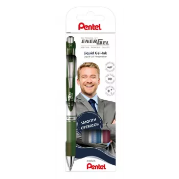 Conjunto de 4 canetas roller de gel Pentel EnerGel BL77, 0,35 mm, cores sortidas