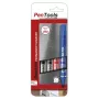 Marcador permanente Pentel N60, ponta biselada, pack de 4, cores sortidas, preto, azul, vermelho, verde