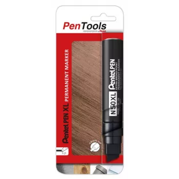Marcador permanente Pentel N50XL com ponta biselada, preto, espessura de traço 17,0 mm, robusto