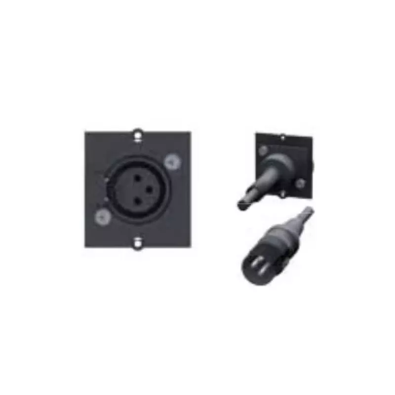 Bachmann Modular Faceplate Snap-In XLR de 3 pinos fêmea preto