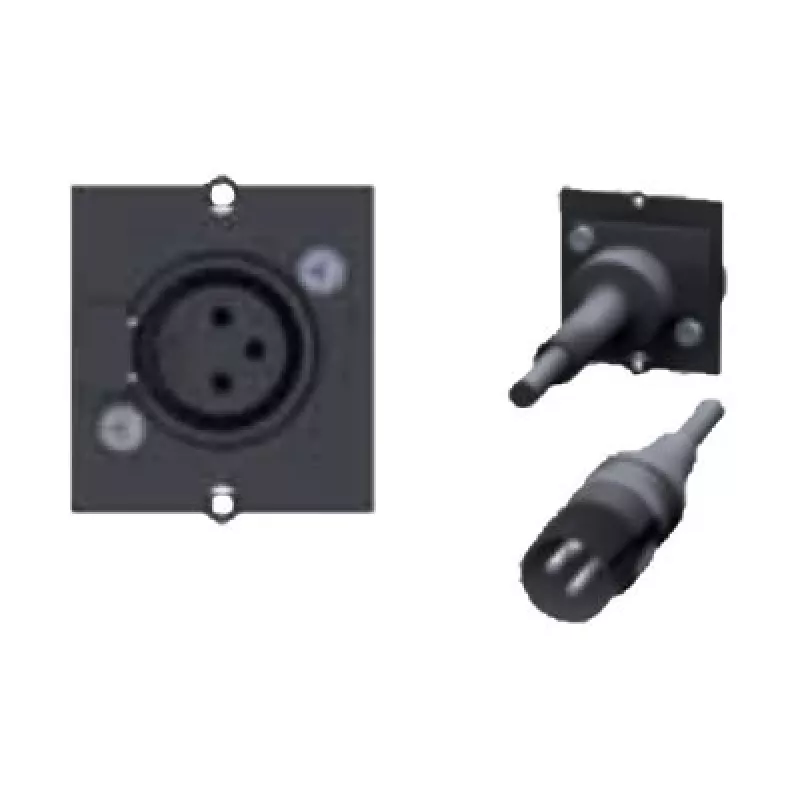 Bachmann Modular Faceplate Snap-In XLR de 3 pinos fêmea preto