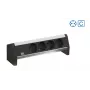Bachmann Desk 1 régua de tomadas - 3 tomadas AC tipo F - alumínio/plástico - 324 mm - interior