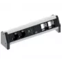 Bachmann DESK 1 painel de ligação de mesa, alumínio, preto, 2 tomadas AC, 230 V, 16 A, função de carregamento USB