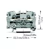 WAGO 2004-1201 borne de passagem, 2 condutores, 800 V, 32 A, cinzento, 6,2 mm de largura, CAGE CLAMP