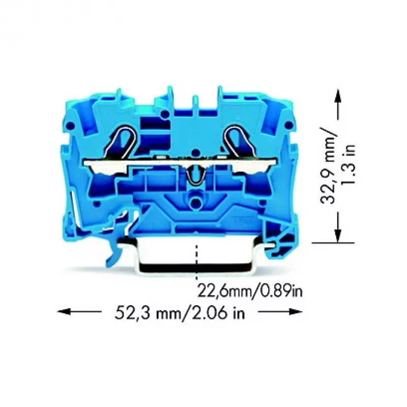 WAGO 2004-1204 TOPJOB S borne de passagem de 2 condutores, 800 V, 32 A, 4 mm², cinzento