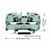 WAGO 2016-1201 borne de passagem, 16 mm², 800 V, cinzento, Push-in CAGE CLAMP