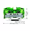 WAGO 2016-1207 Terminal de terra de 2 condutores, 16 mm²