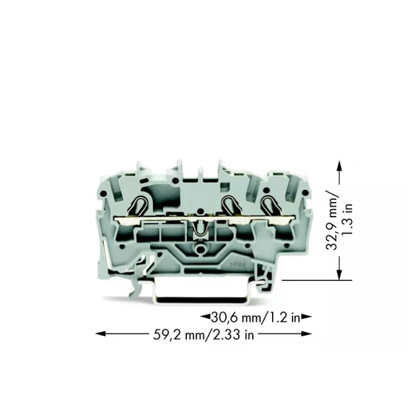 WAGO 2002-1301 Terminal de passagem de 3 condutores, 2,5 mm²
