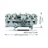 WAGO 2002-1401 borne de passagem, 4 condutores, 2,5 mm², Push-in CAGE CLAMP, 800 V, cinzento