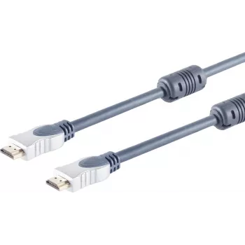 SHIVERPEAKS Cabo HDMI Home Cinema 1,0 m - 4K HDMI 2.0b High Speed com Ethernet, fichas metálicas cromadas, contactos dourados, duplo núcleo de ferrite, HEAC