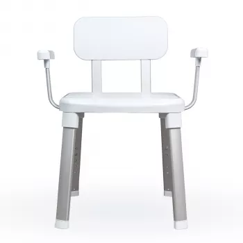 Weinberger Gratia Cadeira de duche e banho com encosto e braços - branco/prateado