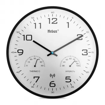 MEBUS 52840 Relógio de parede radiocontrolado branco 25 cm