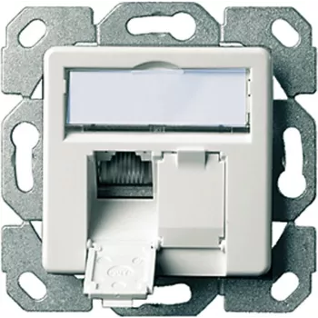 Módulo de ligação de dados Telegärtner AMJ45 Cat5e 2xRJ45 blindado branco