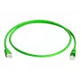 Cabo de patch Telegärtner DataVoice Office MP8 FS 500 ficha RJ-45 para ficha RJ-45 1,5 m SFTP PiMF CAT 6a IEEE 802.3an/IEEE 802.3at com botina isento de halogéneos flexível verde RAL 6024