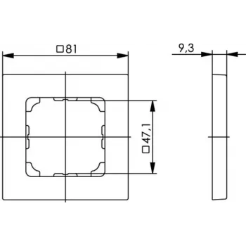 Telegärtner B00004A0024 moldura de cobertura de rede sem parafusos de 8 portas branco puro 81x81mm