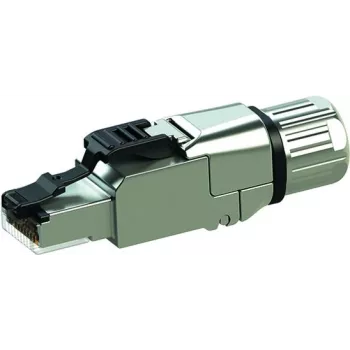 Ficha RJ45 Telegärtner MFP8 IE Cat.6A, de montagem em campo, sem ferramentas, blindada, AWG24-26/27, T568B, J00026A5003