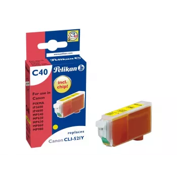 Cartucho de tinta compatível Pelikan para Canon CLI-521Y amarelo