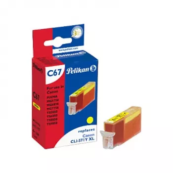 Tinteiro compatível Pelikan para Canon CLI-571Y XL, amarelo, alta capacidade, 11,5 ml