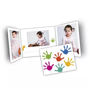 DAIBER Capas para fotografias de mãos 13x18 cm, pack de 25, branco com design de impressão de mão multicolor