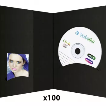 DAIBER 6613 1x100 Capas com arquivo de CD, 10x15, preto