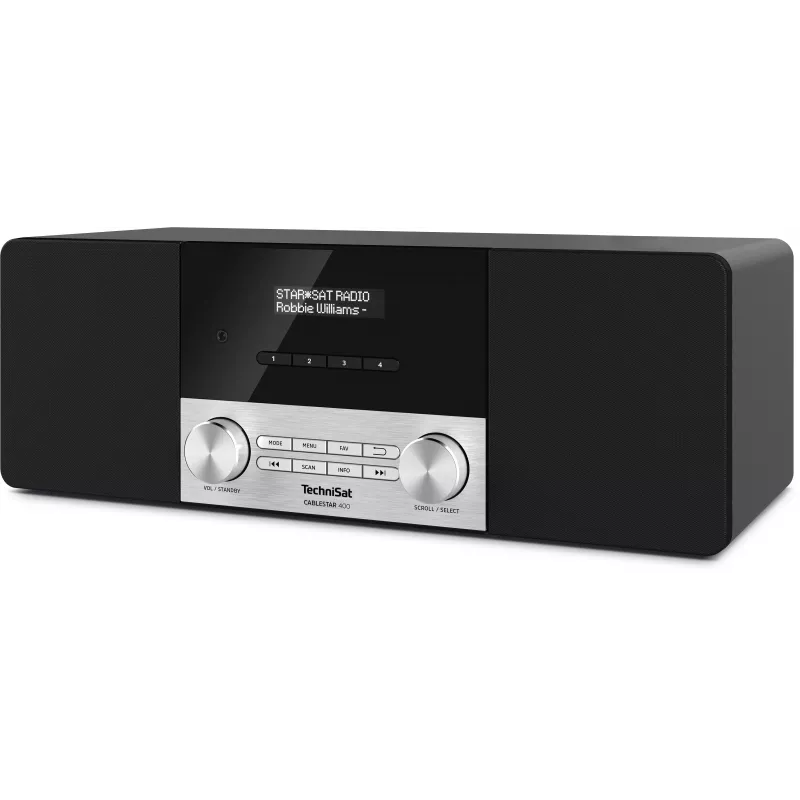 TechniSat CABLESTAR 400 Rádio DAB+ com Bluetooth, 2 x 10 W, Preto