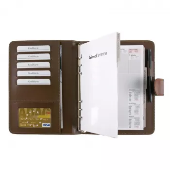 BIND Organizador pessoal Standard A5 pele sintética preto