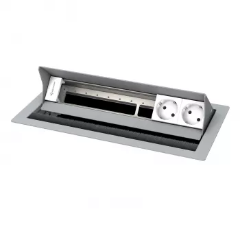 Kindermann CablePort standard² caixa de painel de ligação de secretária de 6 vias prateado