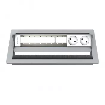 Kindermann CablePort standard² caixa de painel de ligação de secretária de 6 vias prateado