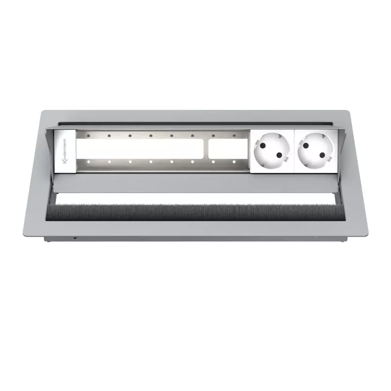 Kindermann CablePort standard² caixa de painel de ligação de secretária de 6 vias prateado