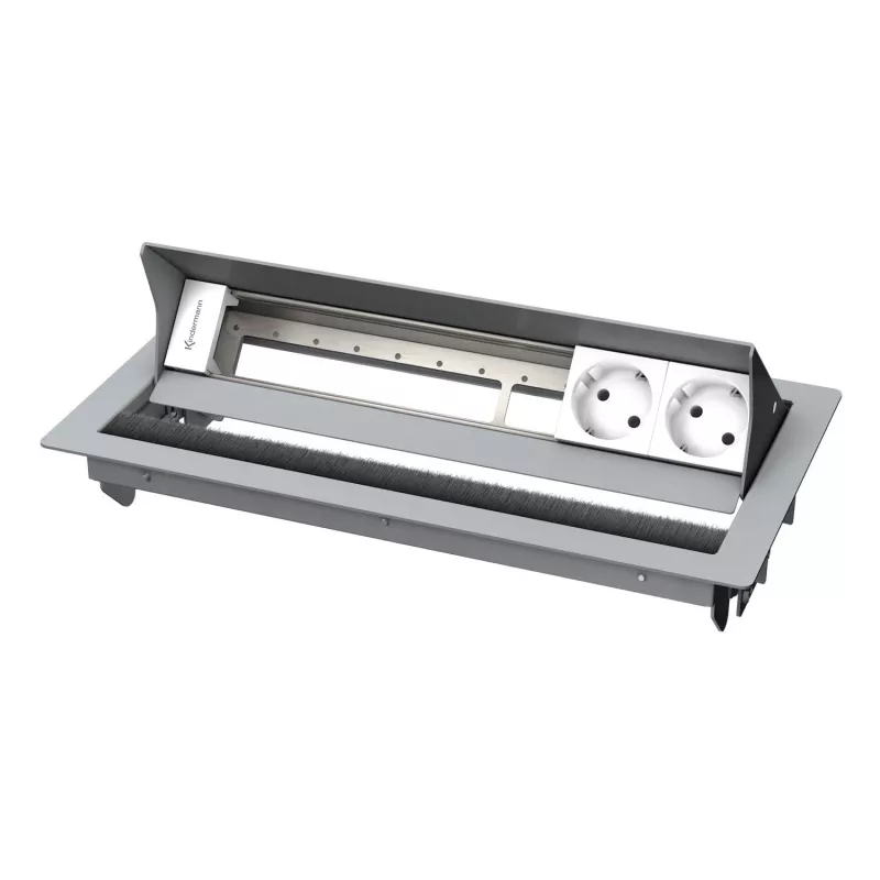 Kindermann CablePort standard² caixa de painel de ligação de secretária de 6 vias prateado
