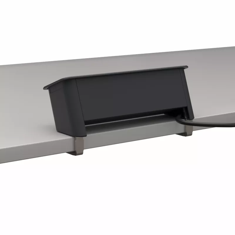 Kindermann CP Office Desk módulo de alimentação 4 vias (4 x Schuko, cabo de 3m, prateado/preto)