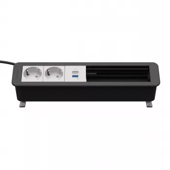 Kindermann CP Office Desk 6-Fold 2x Schuko 1x USB A/C hub de ligação de secretária