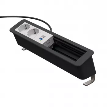 Kindermann CP Office Desk 6-Fold 2x Schuko 1x USB A/C hub de ligação de secretária
