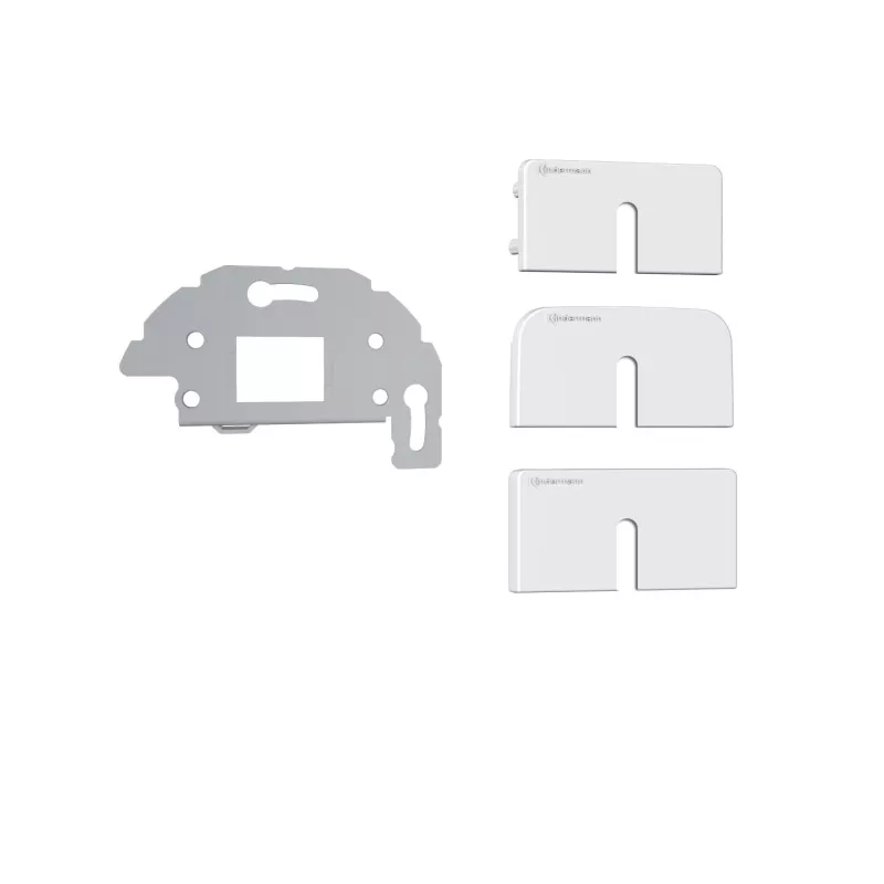 Moldura de tomada Kindermann Konnect Design Click branco puro RAL 9010 2 portas Keystone