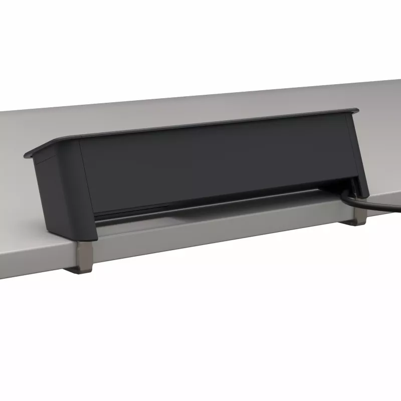 Unidade de alimentação e conectividade Kindermann CP Office Desk, 6 slots, 3x tomadas Schuko, 1x USB-C PD 60W, cabo de 3m, prateada