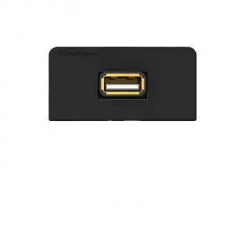 Painel de ligação USB 2.0 Kindermann antracite RAL 7024 meio quadro com cabo pigtail 7457000522