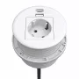 Kindermann CablePort Table White (STS-R90-2 branco) - painel de ligação de mesa com 2x tomadas Schuko